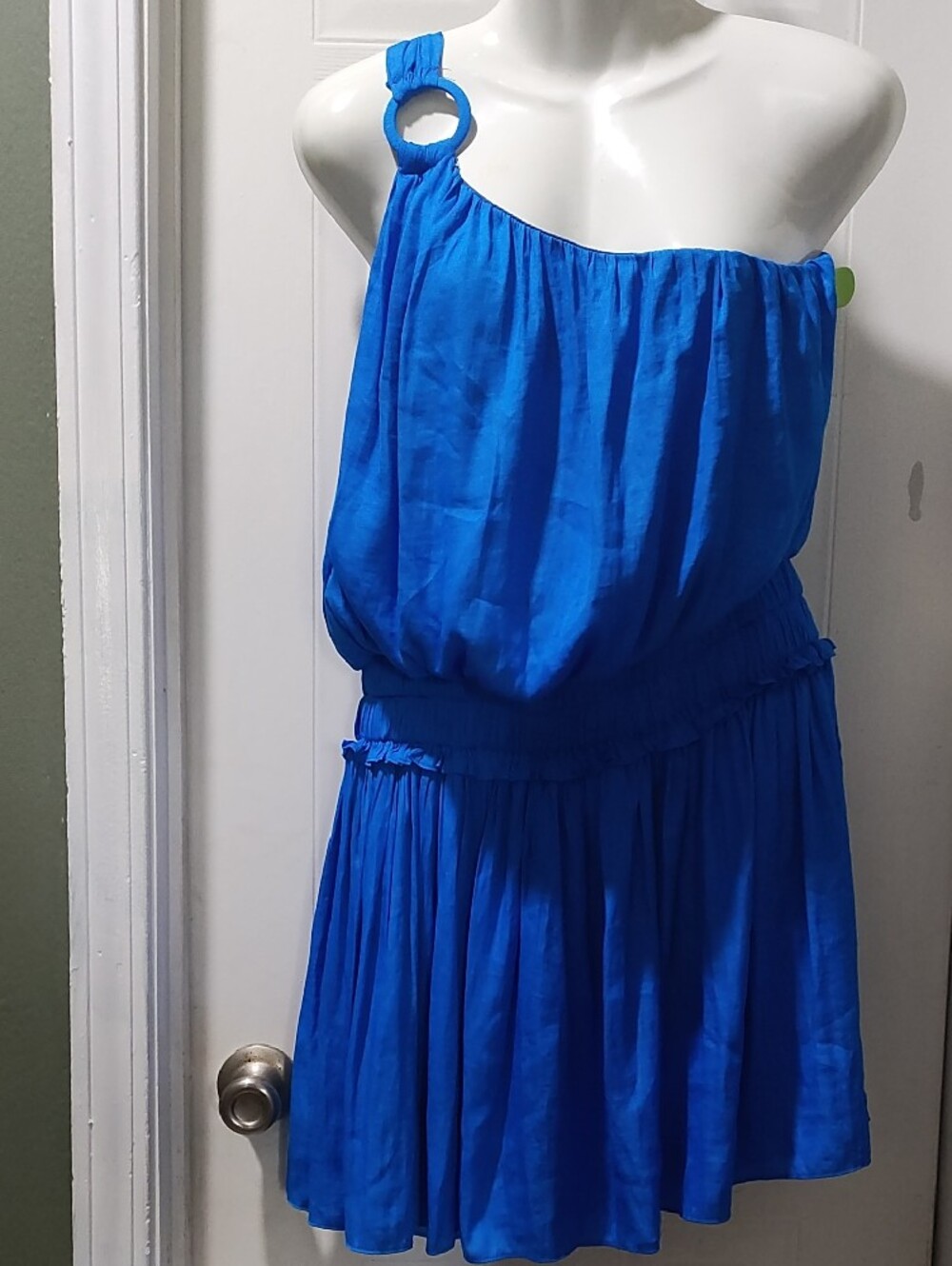 DO+BE Royal Blue One-Shoulder Smocked Waist Dress - Picture 2 of 10